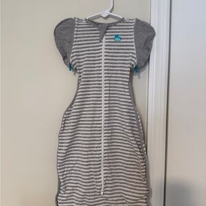 Love to dream Grey and White Striped Sleep Sack Dress